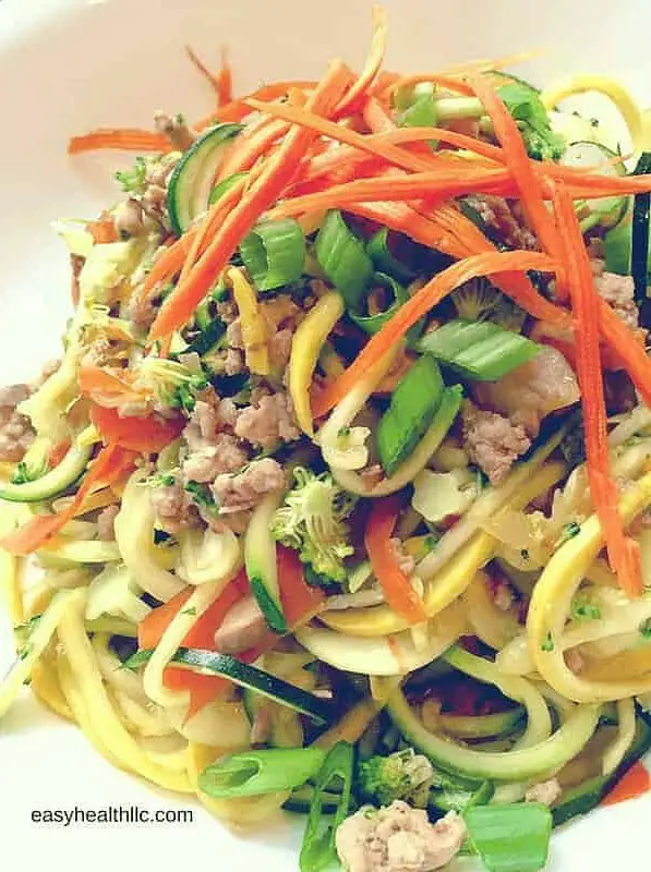 Low Carb Stir Fry Pork Zoodles