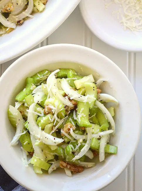 Celery Salad with Onions & Parmesan