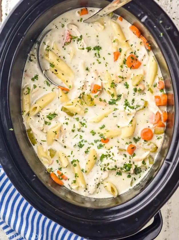 Creamy Crockpot Chicken Noodle Soup