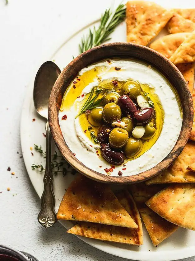 Whipped Feta with Marinated Olives