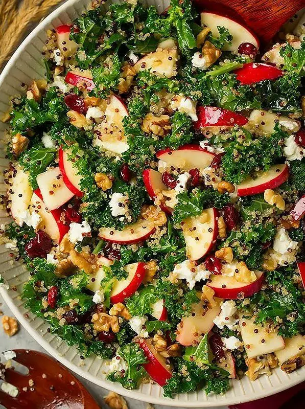 Autumn Kale Apple and Quinoa Salad