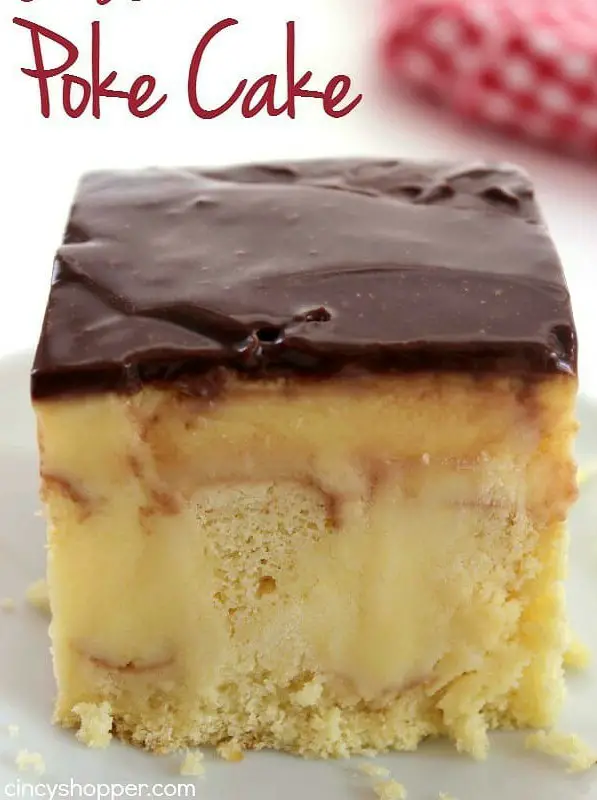 Boston Cream Poke Cake