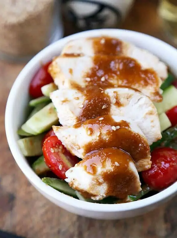 Poached Chicken Breast with Sesame Sauce