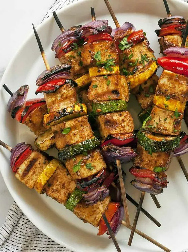 Barbecue Tofu Veggie Skewers