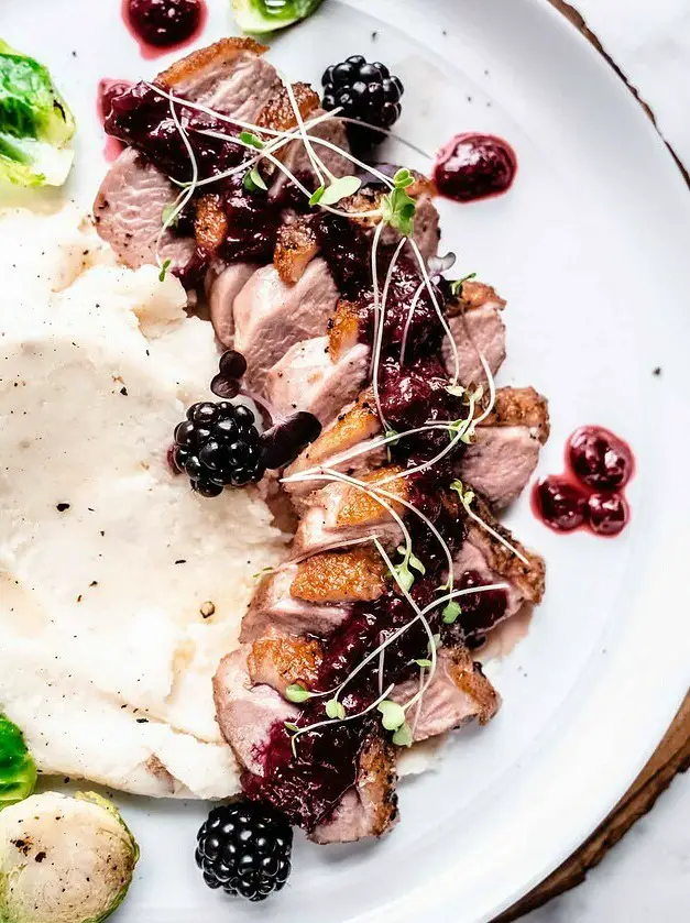 Pan Seared Duck Breast with Blackberry Sauce