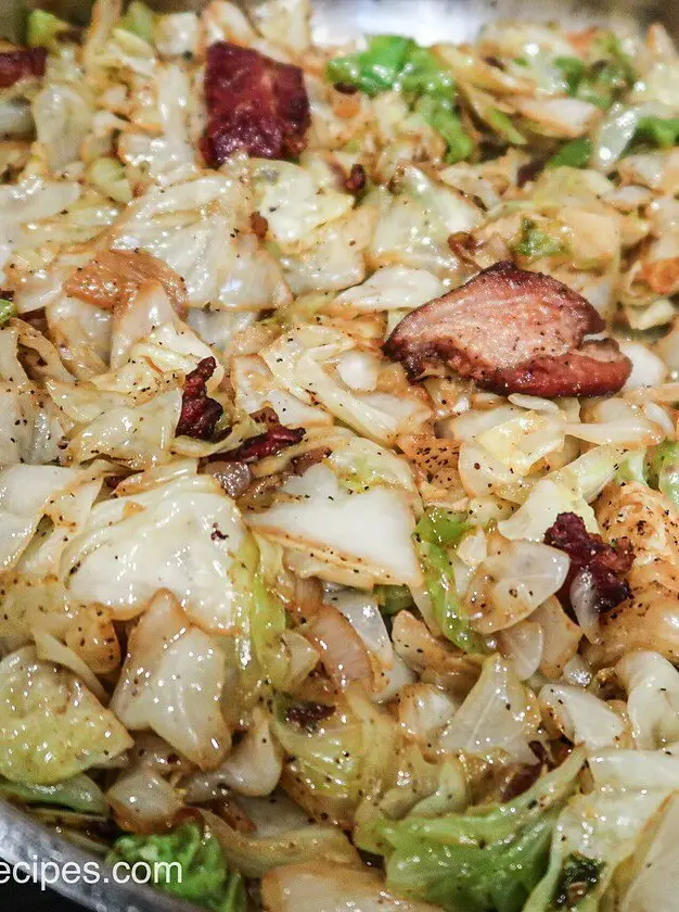 Skillet Fried Cabbage with Bacon