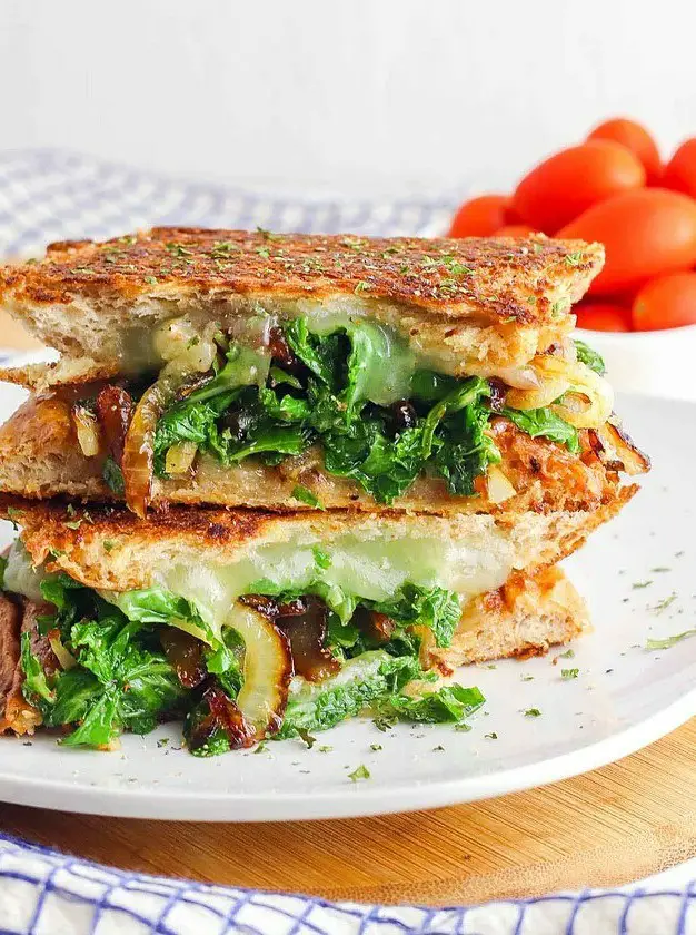 Kale and Caramelized Onion Veggie Panini