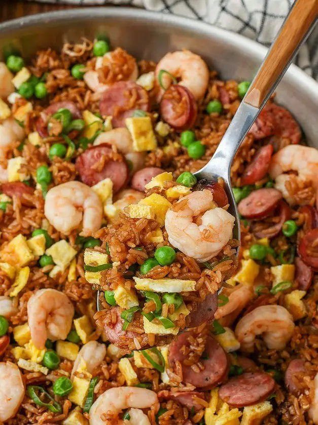 Sausage and Shrimp Fried Rice