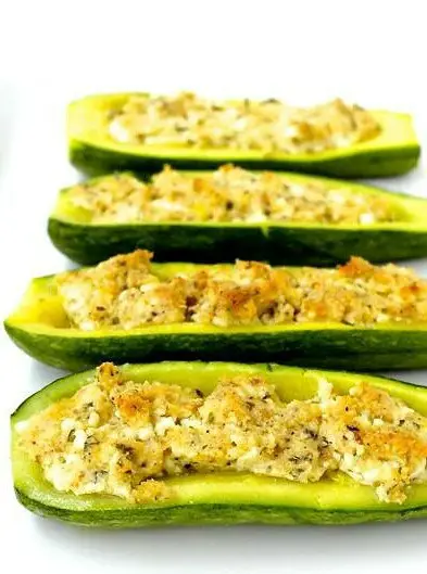 Stuffed Zucchini with Feta and Herbs