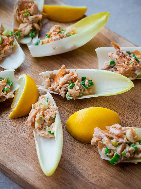 Endive Spears with Smoked Trout