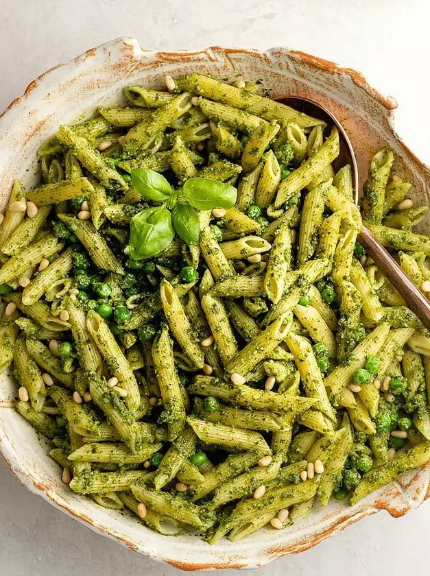 Fresh Pesto Pasta with Peas