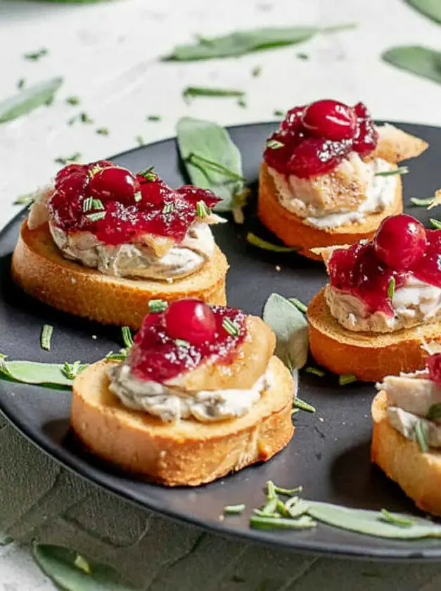 Turkey Cranberry Crostinis