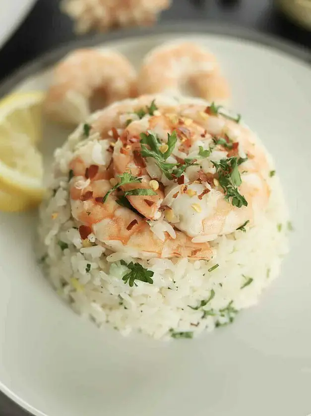 Lemon Garlic Shrimp and Rice