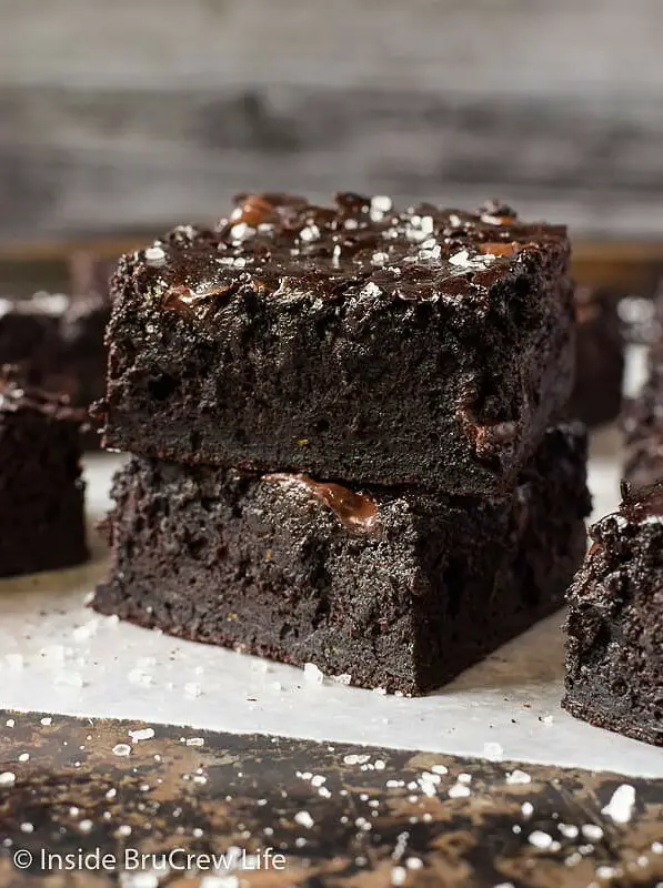 Fudgy Dark Chocolate Zucchini Brownies