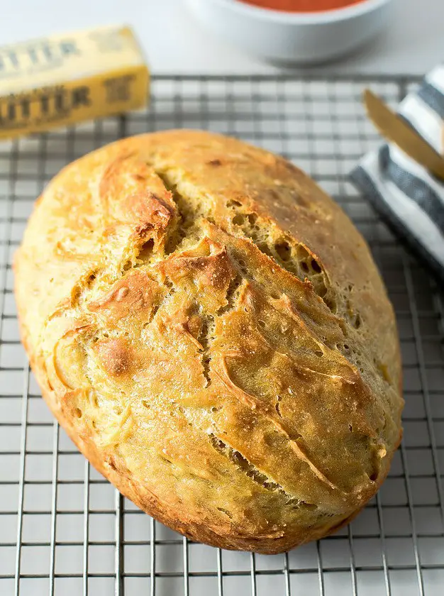 Crusty No Knead Einkorn Bread