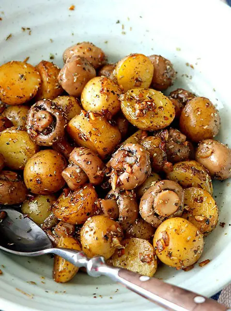 Garlic Mushroom and Baby Potatoes