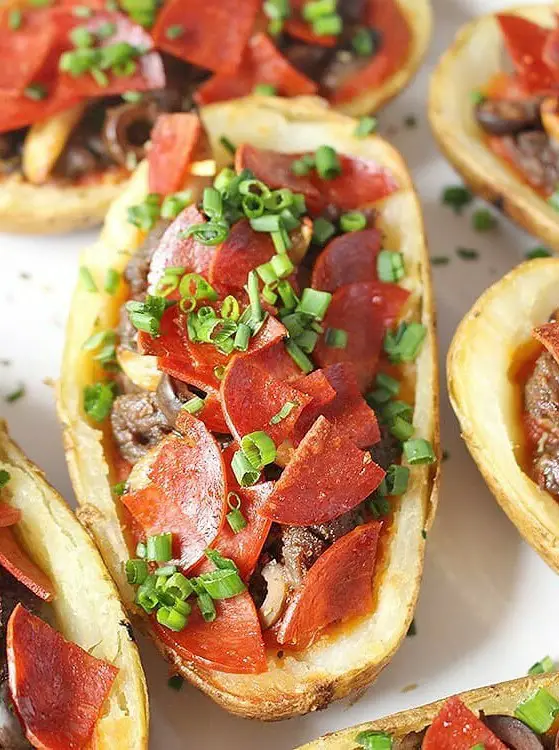 Paleo Pizza Potato Skins