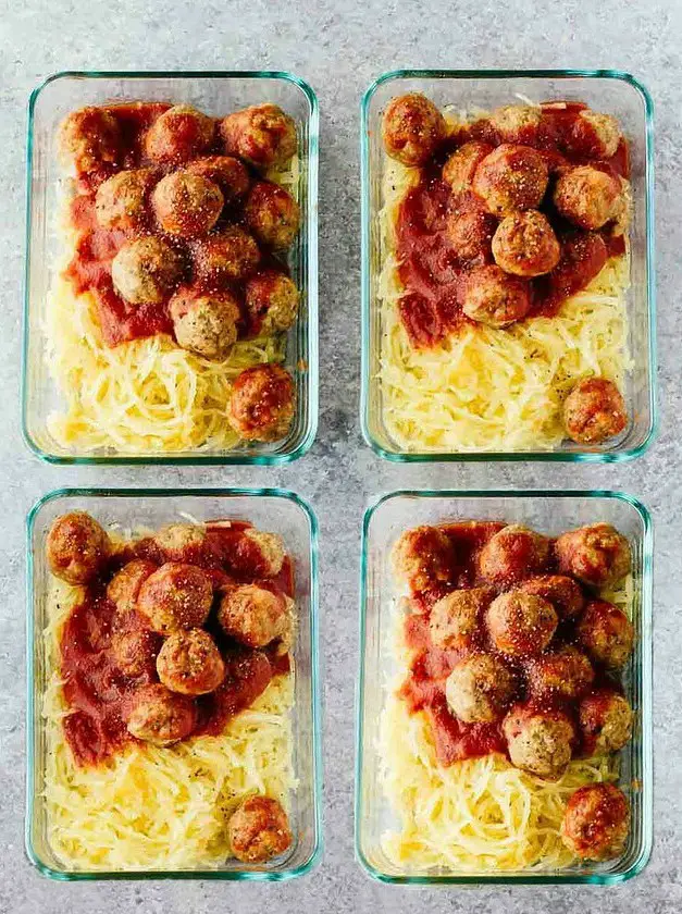 Paleo Turkey Meatballs Meal Prep Bowls