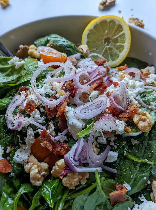 Spinach Salad with Warm Bacon Vinaigrette