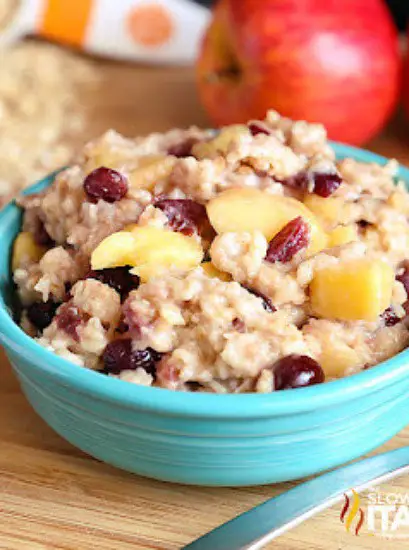 Cranberry Apple Crockpot Oatmeal