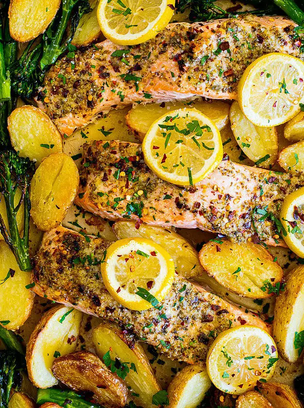 Lemon Garlic Sheet Pan Salmon