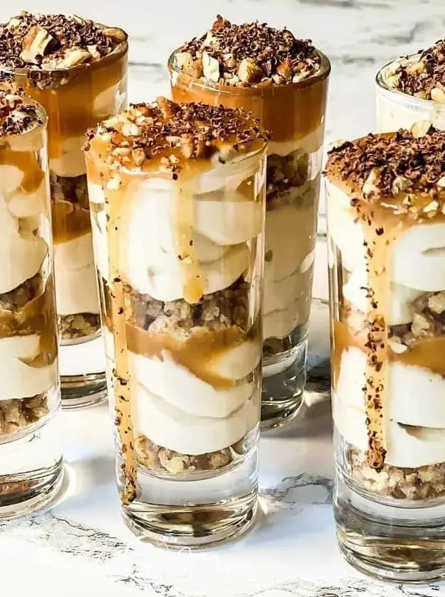 No Bake Salted Caramel Cheesecake Shooters