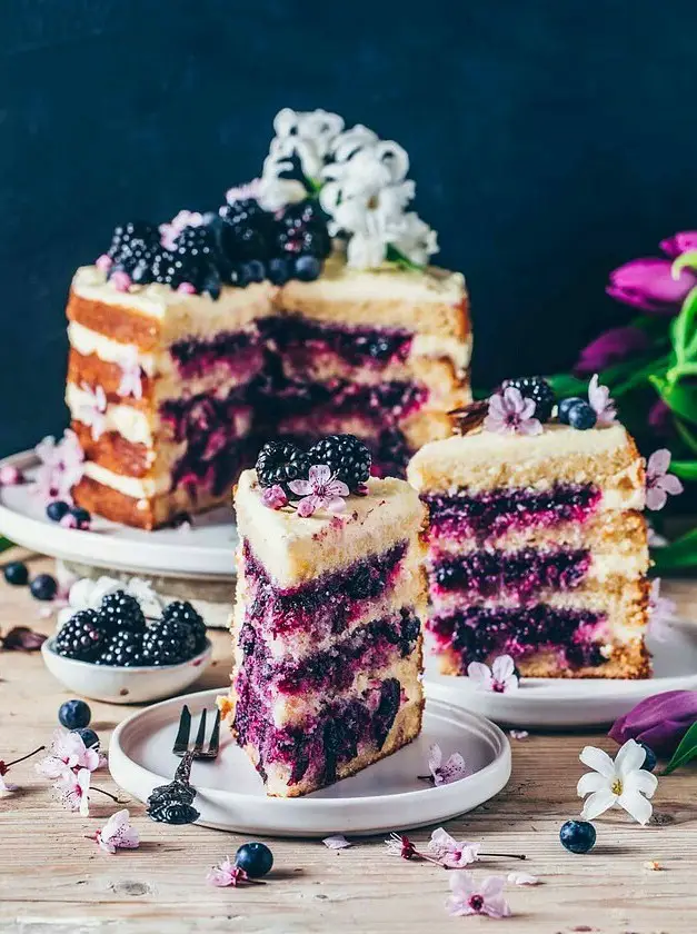 Vegan Lemon Blueberry Cake