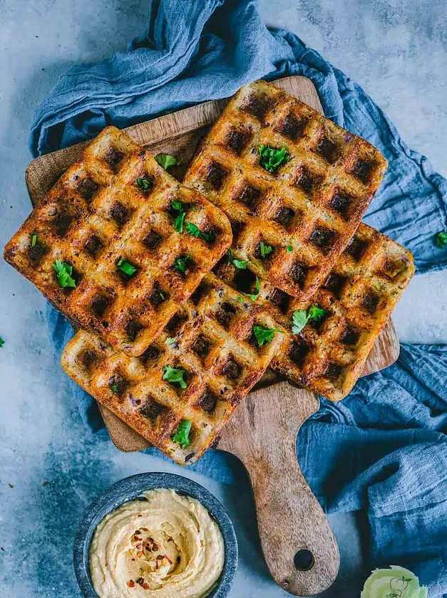 Potato Hummus Waffles