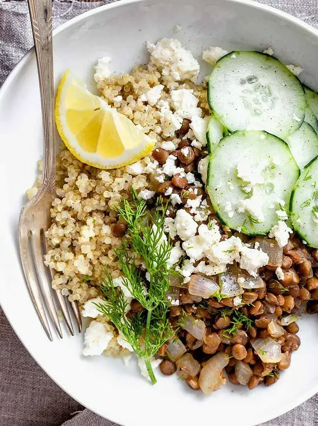 Lentil Quinoa Bowls with Coriander and Lemon