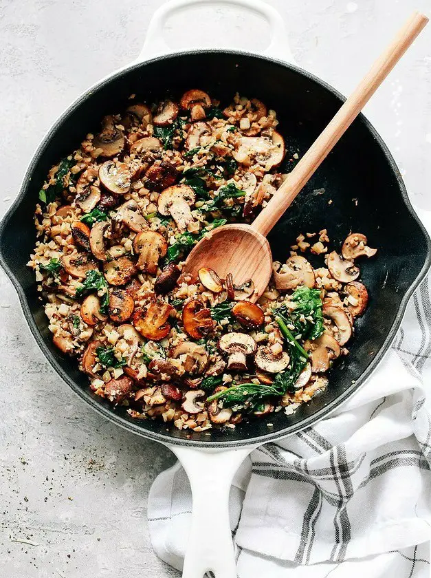 Cauliflower Rice with Mushrooms