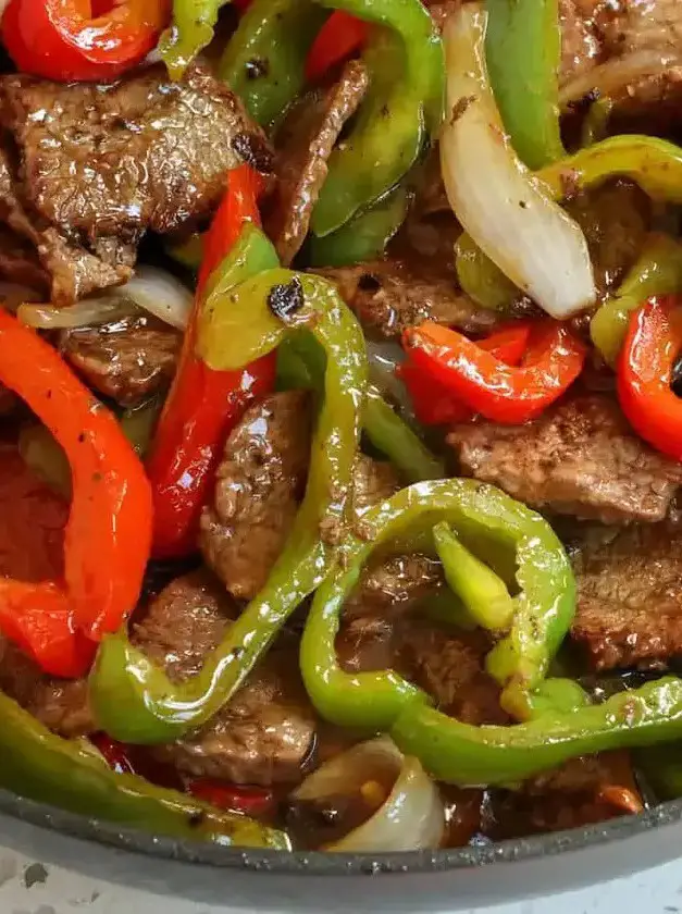 One Skillet Steak and Peppers