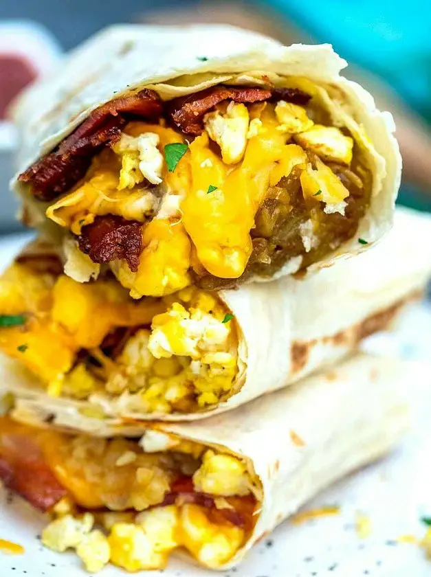 Bacon Egg and Cheese Breakfast Burrito