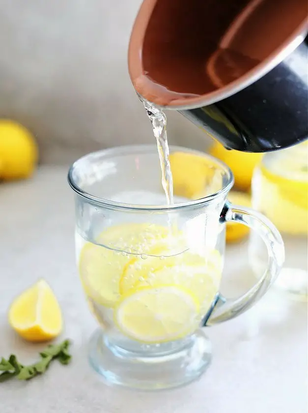 Warm or Hot Lemon Water Drink