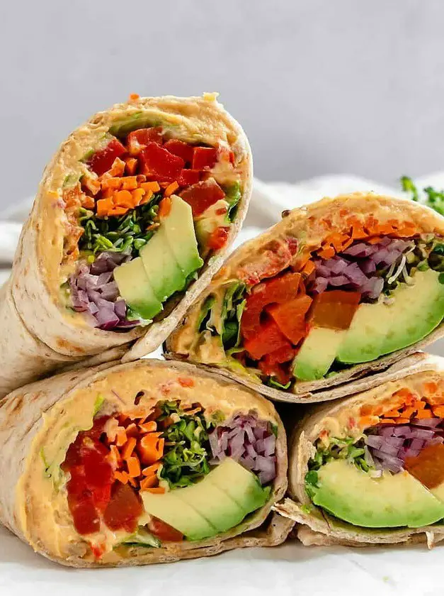 Easy Hummus Tortilla Wraps