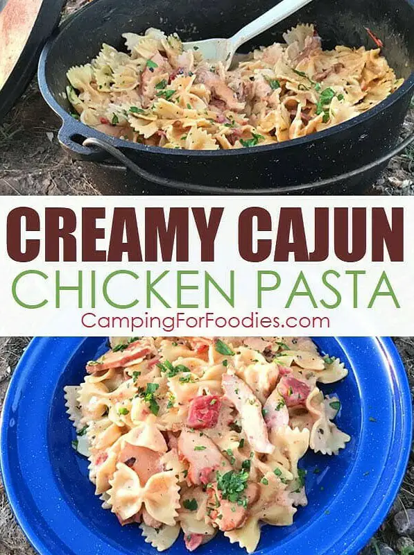 Creamy Cajun Chicken Camping Pasta