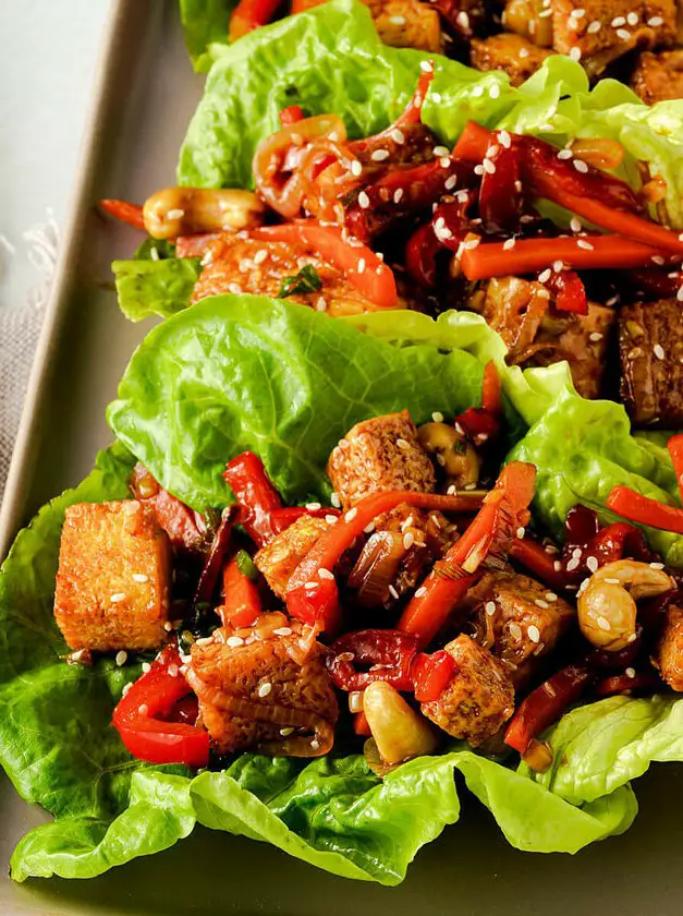 Teriyaki Tofu Lettuce Wraps