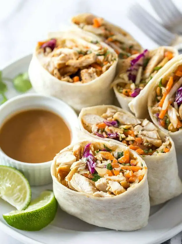 Peanut Chicken Wraps