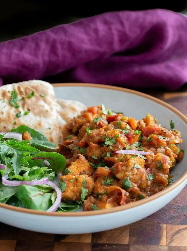 Khada Masala Murg Curry with Baked Tofu