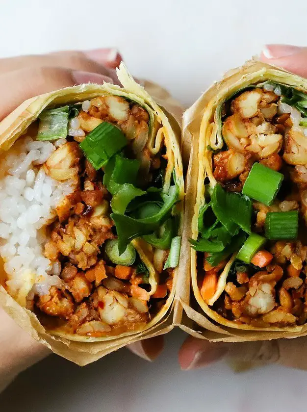 Korean BBQ Tempeh Burrito