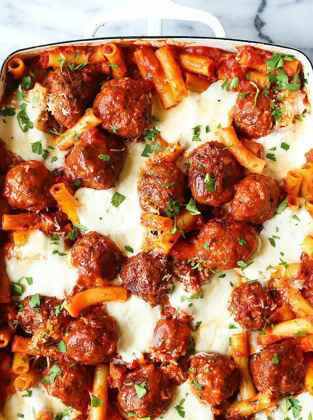 Meatball Baked Ziti