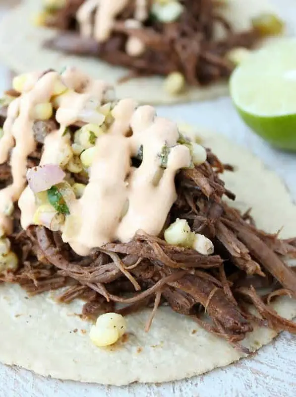 Slow Cooker Smoked Chipotle Brisket Tacos