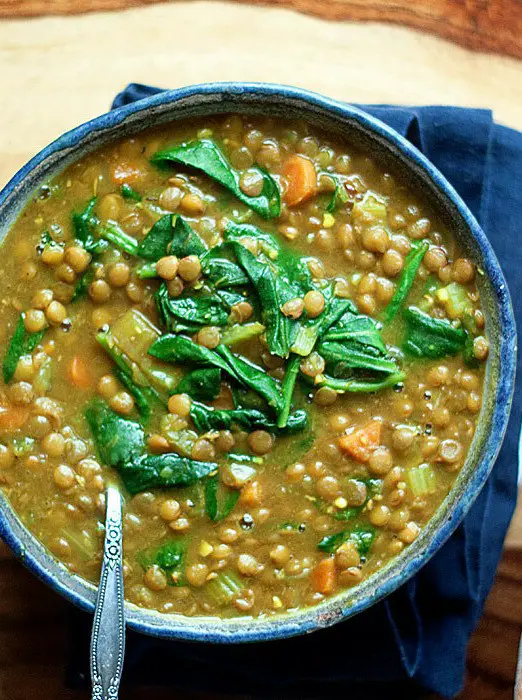 Instant Pot Golden Lentil & Spinach Soup