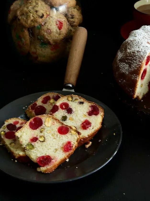 Cherry Pound Cake with Pistachios