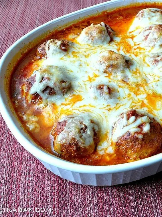 Baked Zoodles and Meatballs