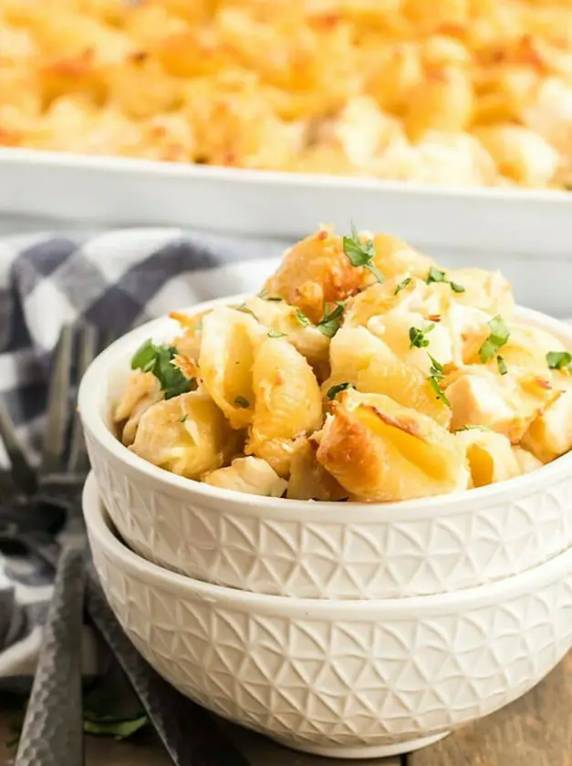 Crispy Leftover Chicken and Shells Casserole