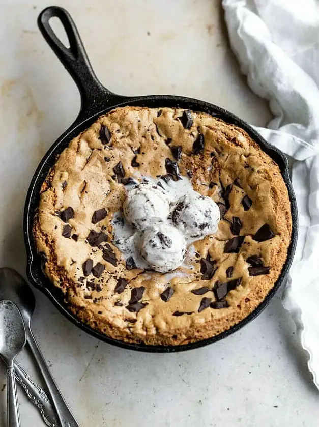 Easy Skillet Chocolate Chip Cookie