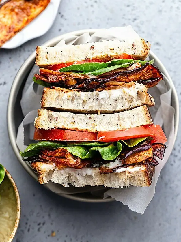 Vegan Eggplant BLT Sandwich