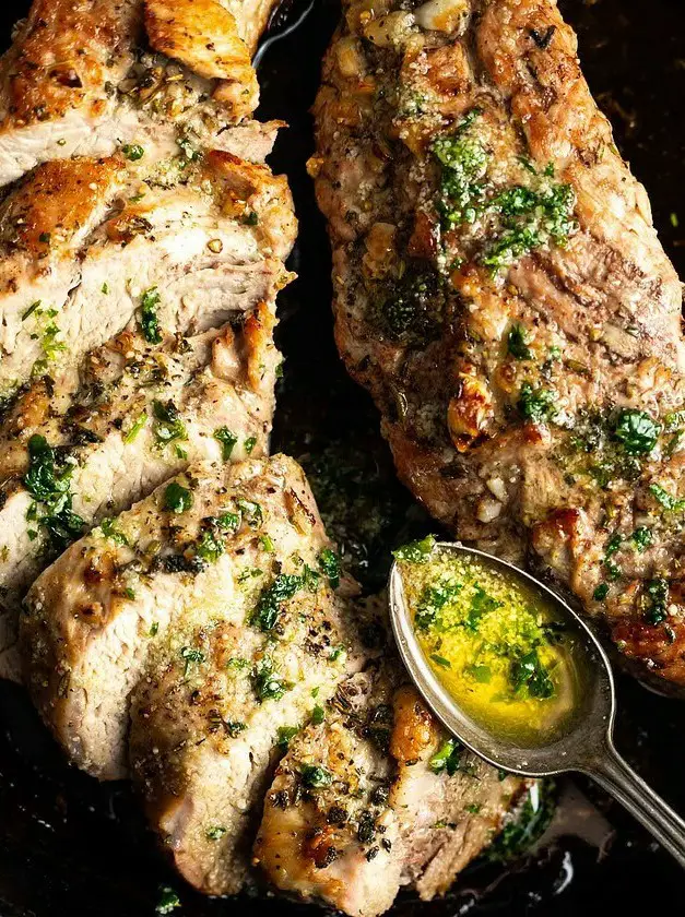 Keto Pork Tenderloin with Garlic Herb Butter