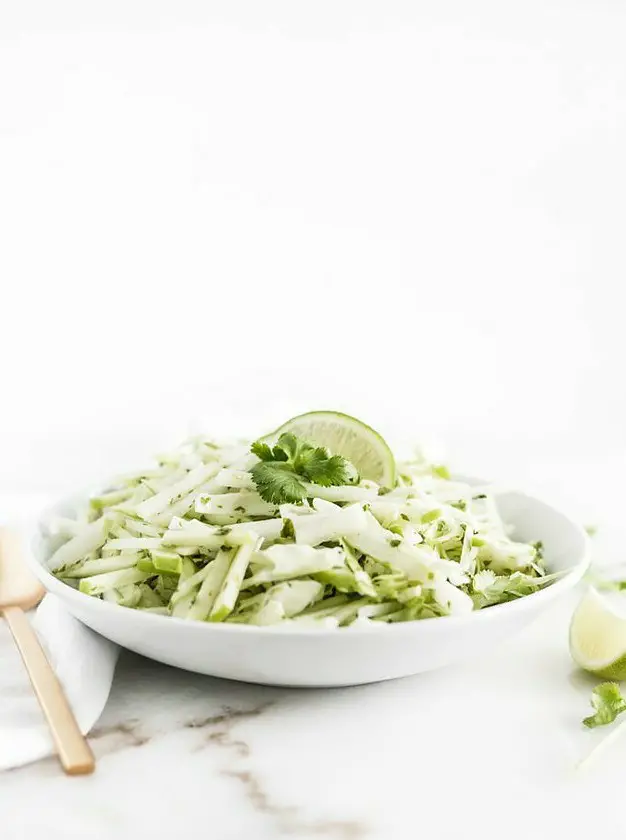 Green Apple Jicama Slaw with Cilantro Mint Vinaigrette