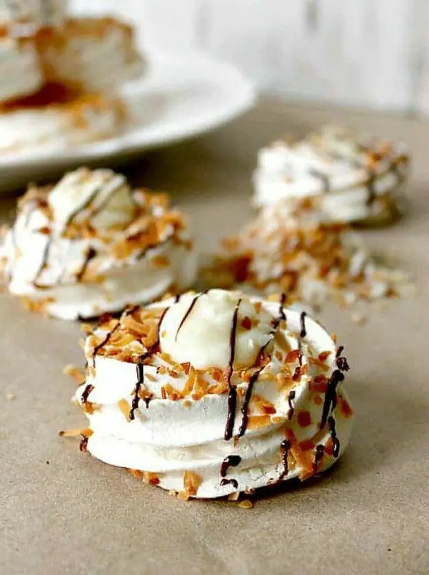 Toasted Coconut Mini Pavlovas